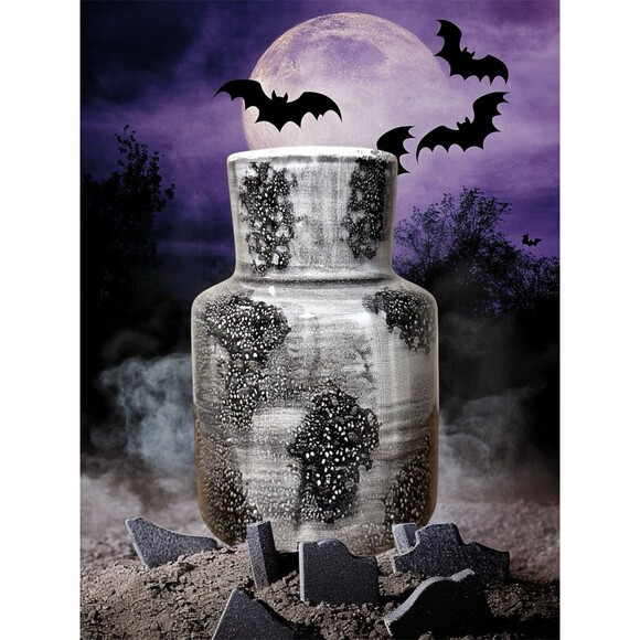 7” Black Glaze Ceramic Vase Spooky Halloween - Threshold - Picture 2 of 8